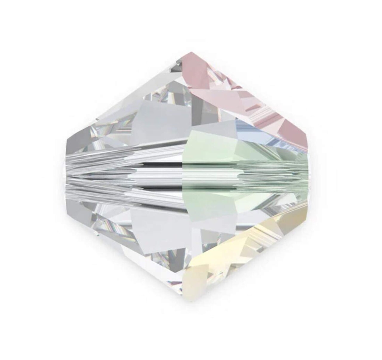 100pcs Authentic Preciosa 4mm (0.16 inch) Small Faceted Bicone Crystal Loose Beads Crystal AB Compatible with Swarovski 5301/5328 for DIY Jewelry Making Pre-B402